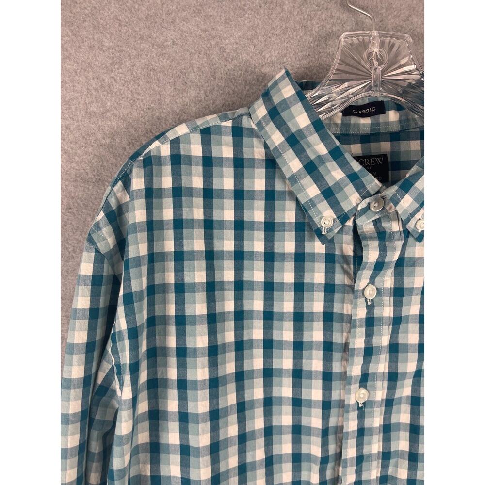 J Crew Shirt Mens XL‎ Blue Checks Plaid Long Sleeve Button Down Preppy Classic - Picture 2 of 9